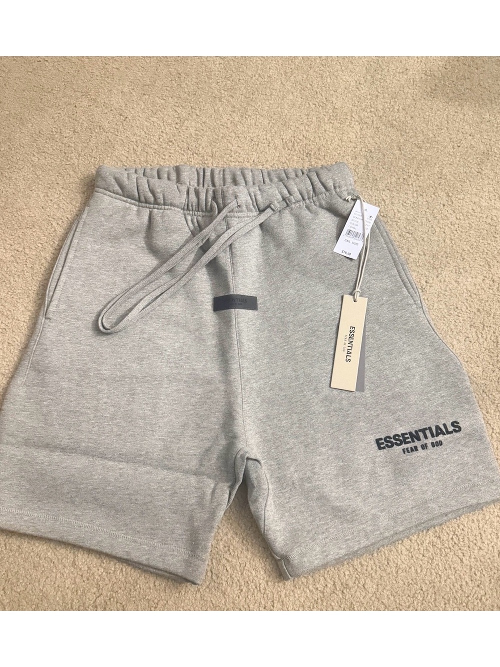 Essentials Grey Fleece Shorts with Logo